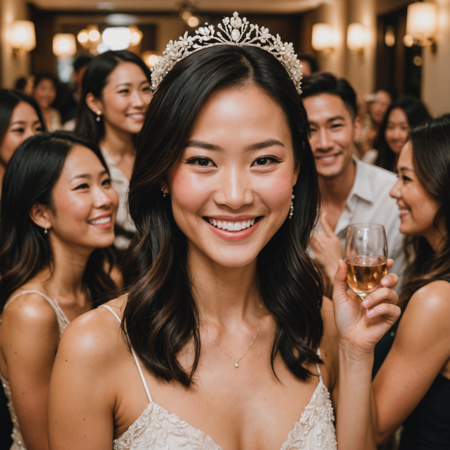 Smiling portrait of Emily Chen at bachelorette party